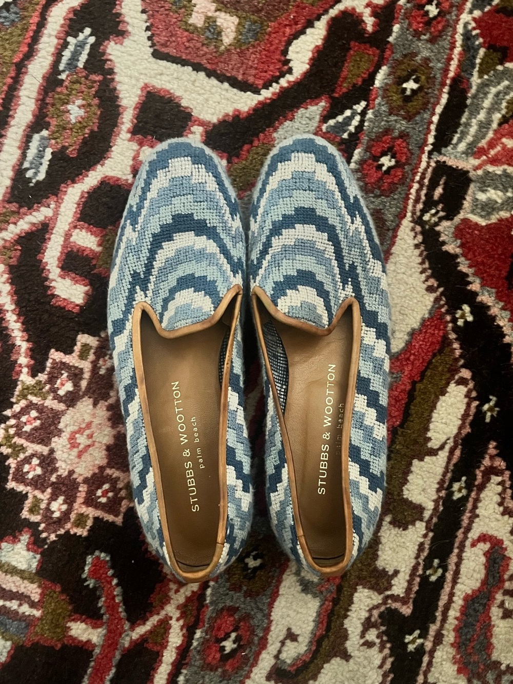 Stubbs & Wootton needlepoint loafers, 8.5 AA